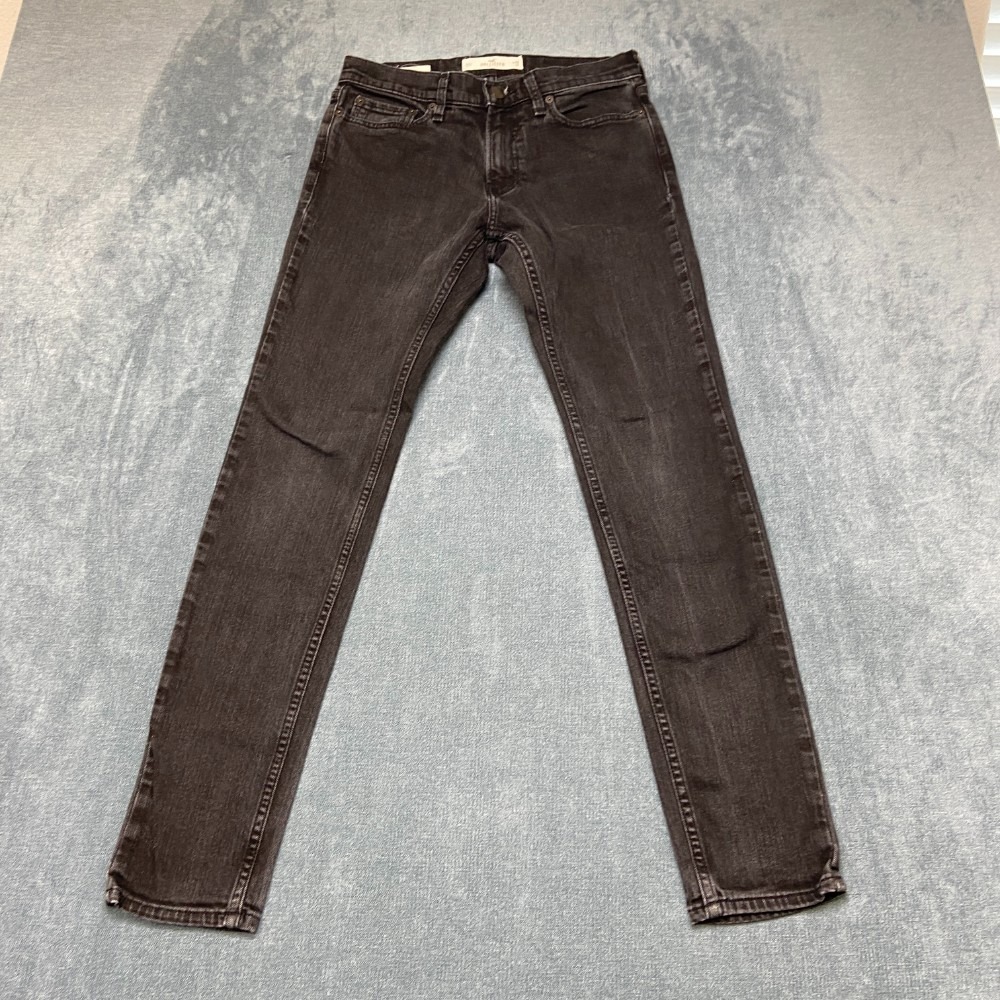 Hollister Super Skinny Jeans Womens 29x32 Black Denim Dark Wash Classic Outdoor
